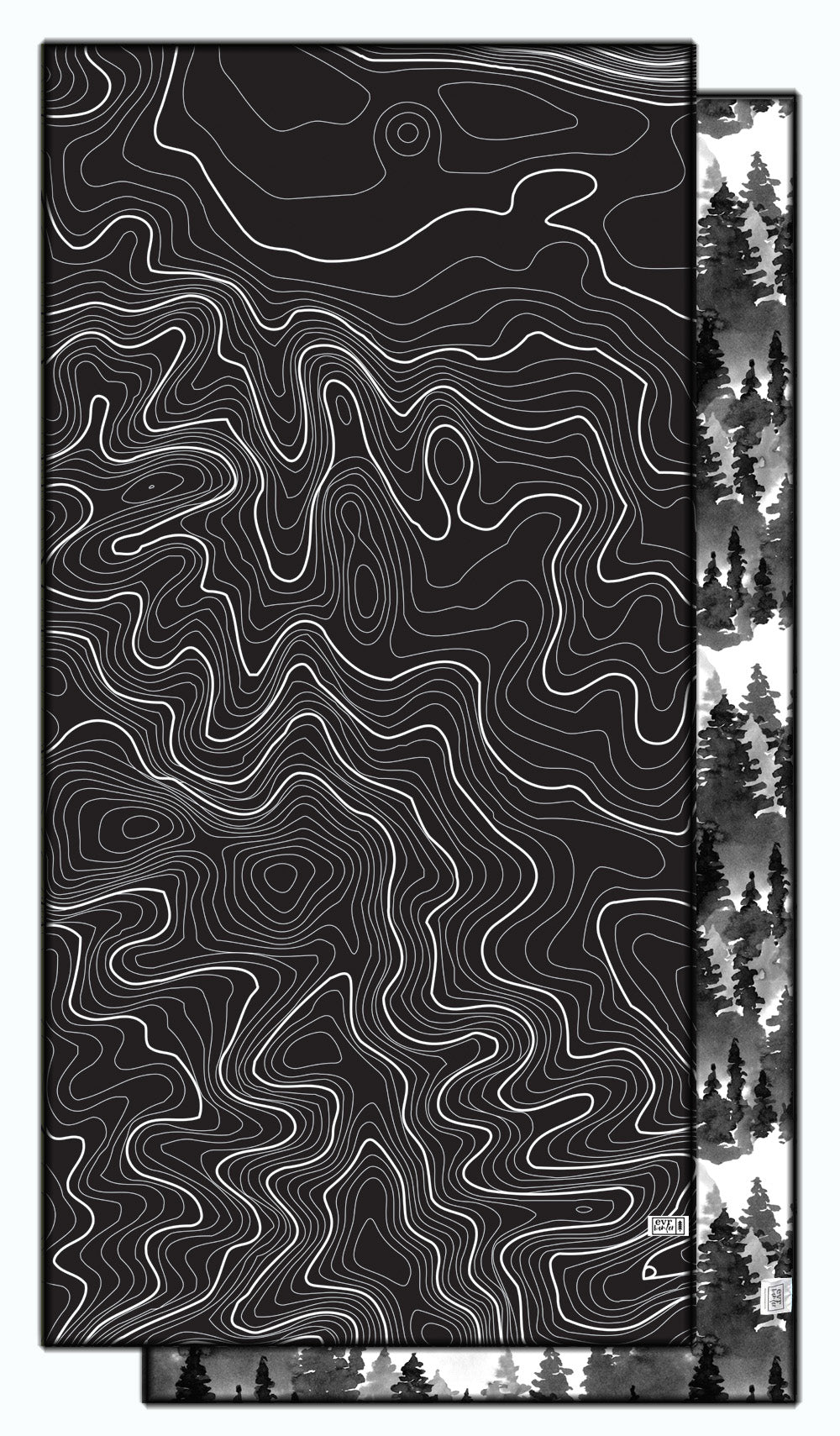 Black Terrain Beach Towel