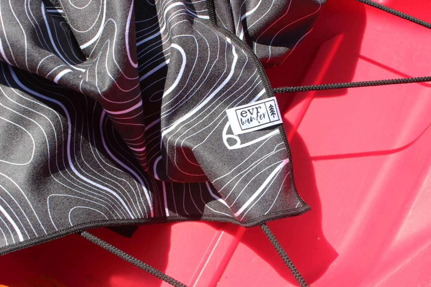 Black Terrain Beach Towel