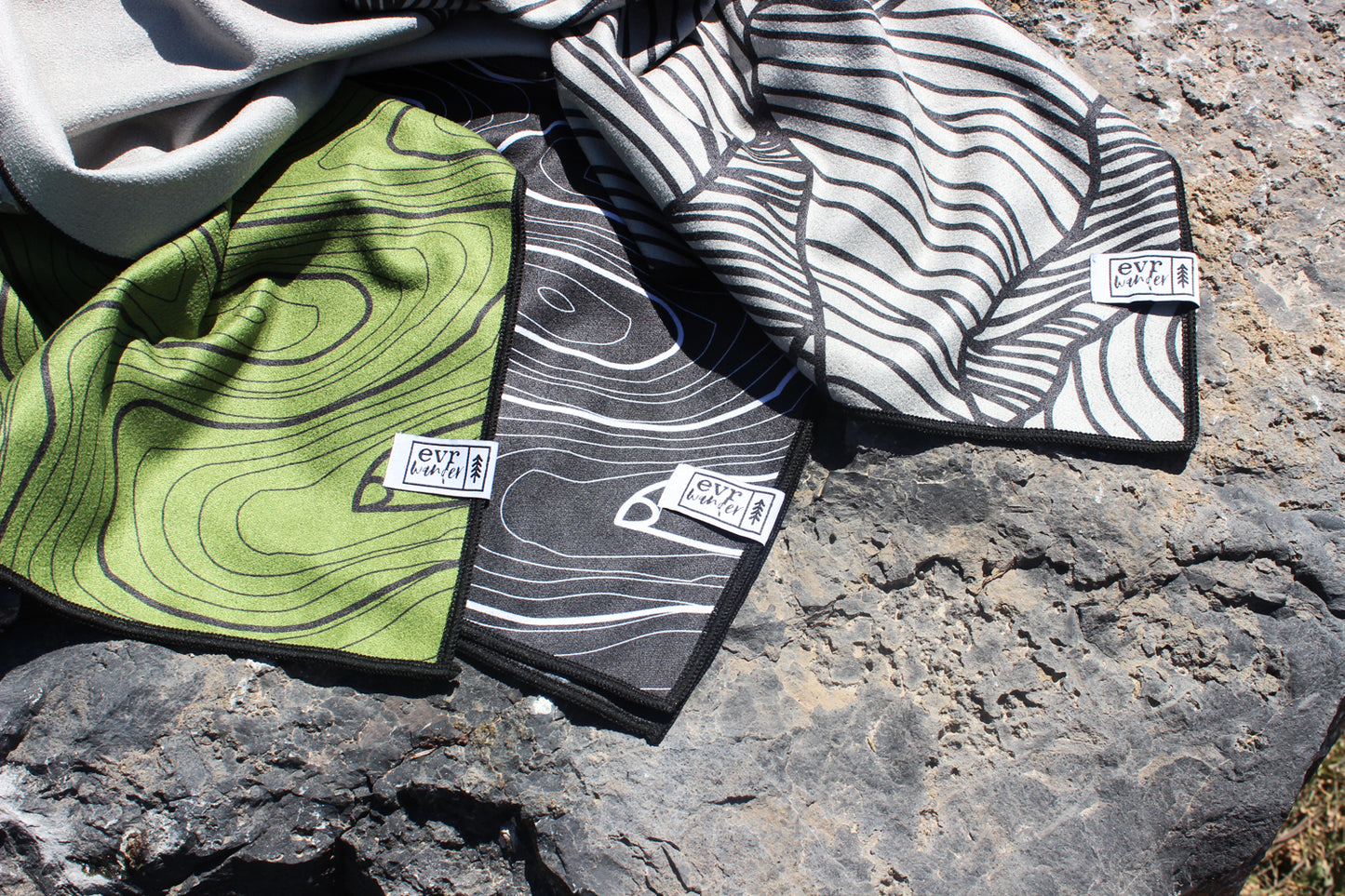 Black Terrain Beach Towel